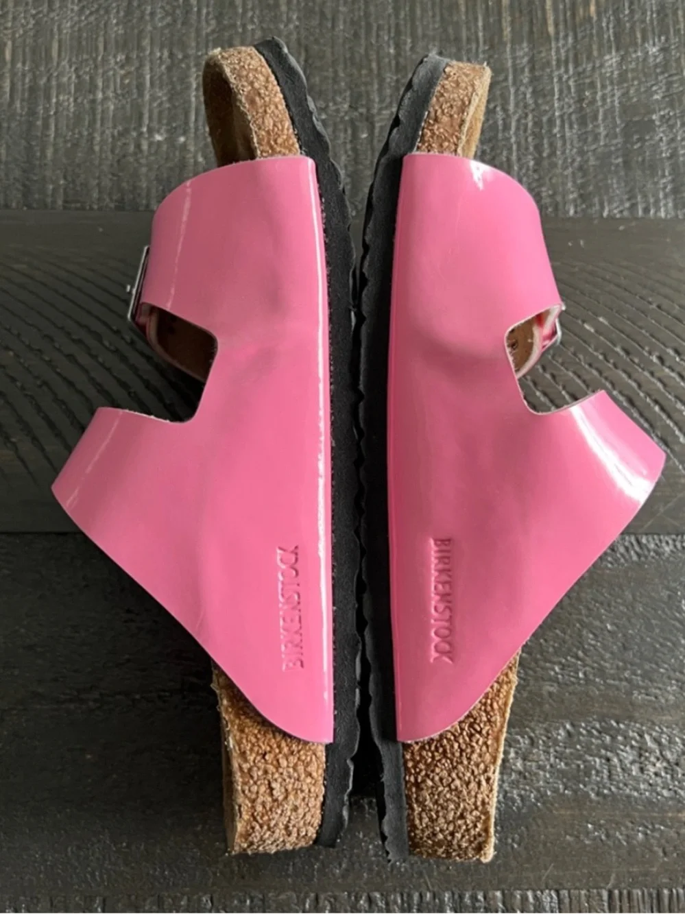 Birkenstock Kids Pink patent leather Sandals Arizona